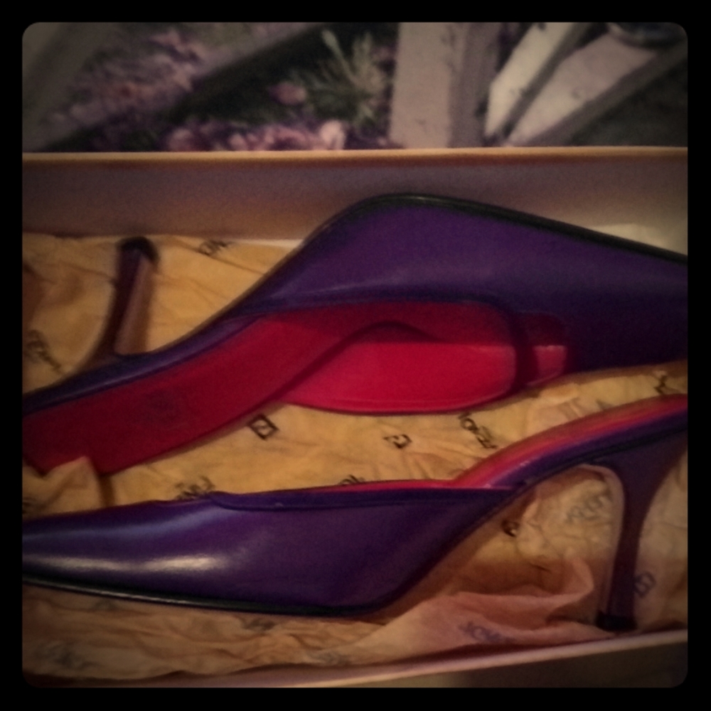Purple Fendi heels